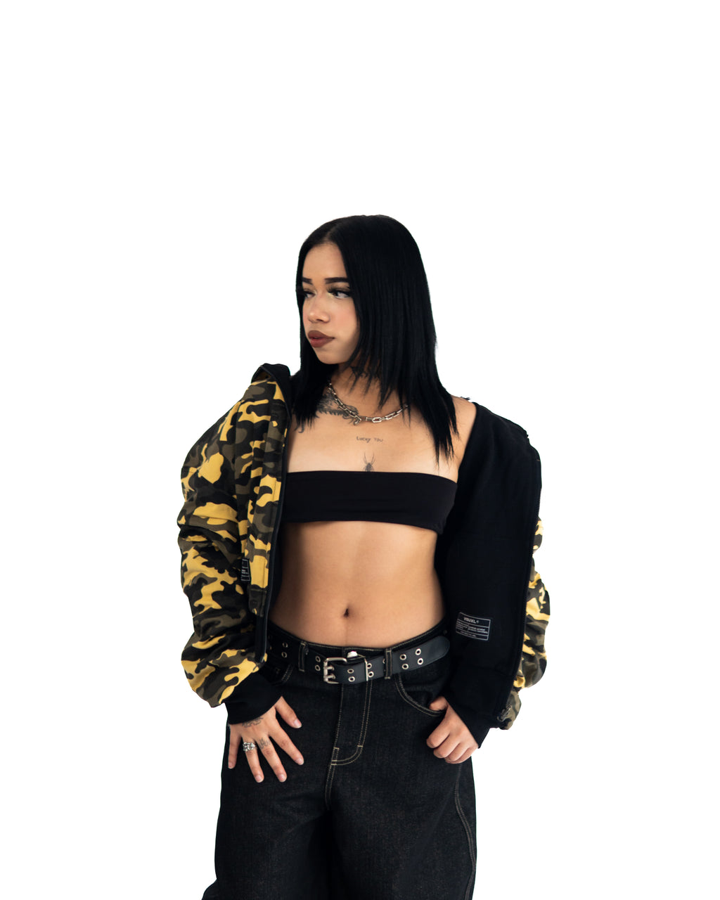 YELLOW CAMO ZIP-HOODIE REVERSIBLE