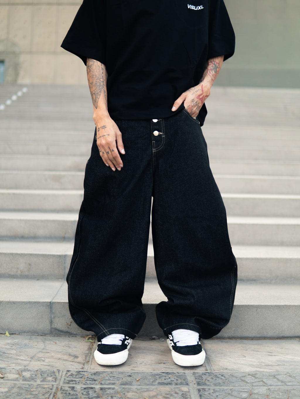 PANT RAW DENIM LINE BLACK