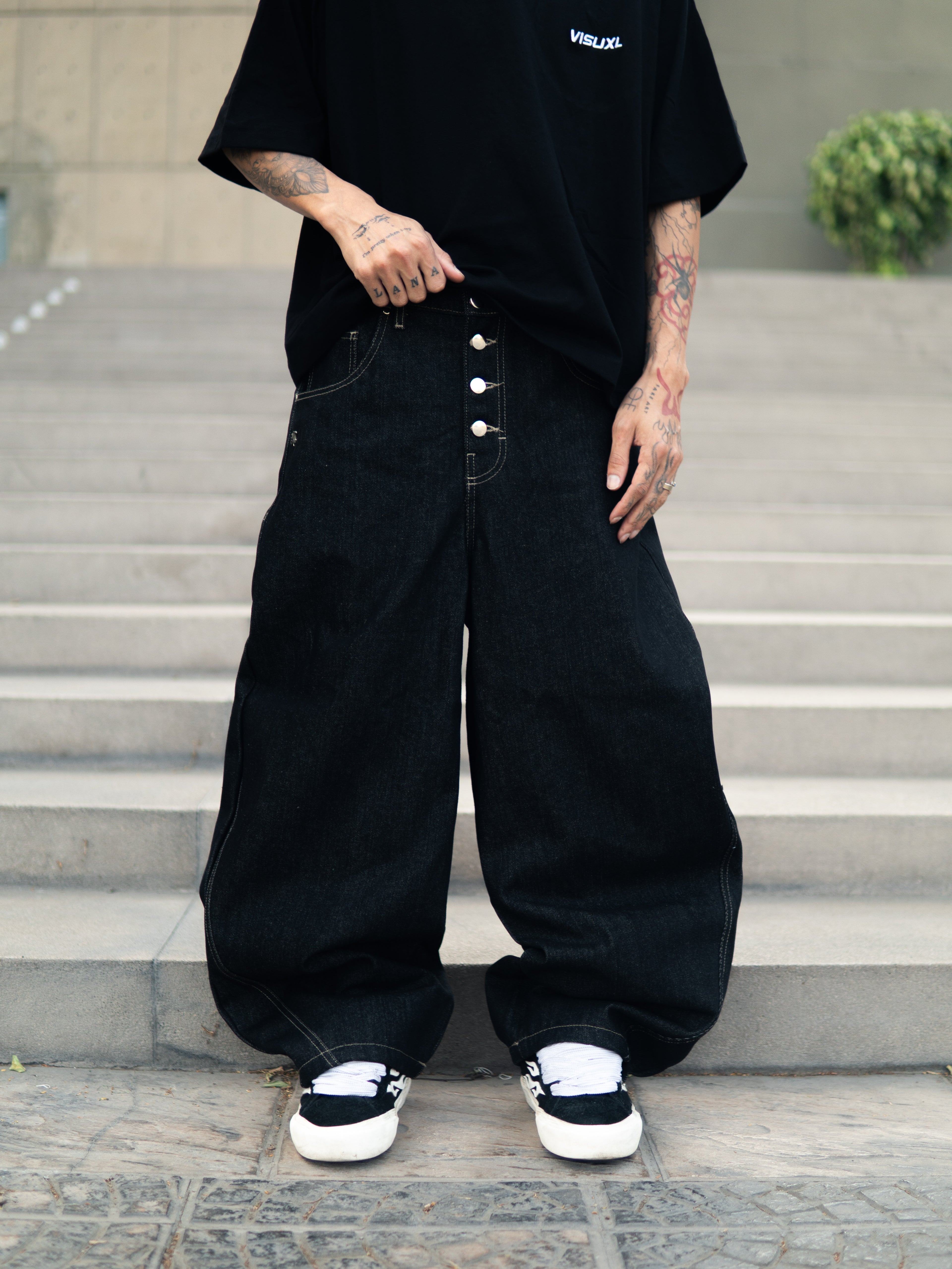 PANT RAW DENIM LINE BLACK