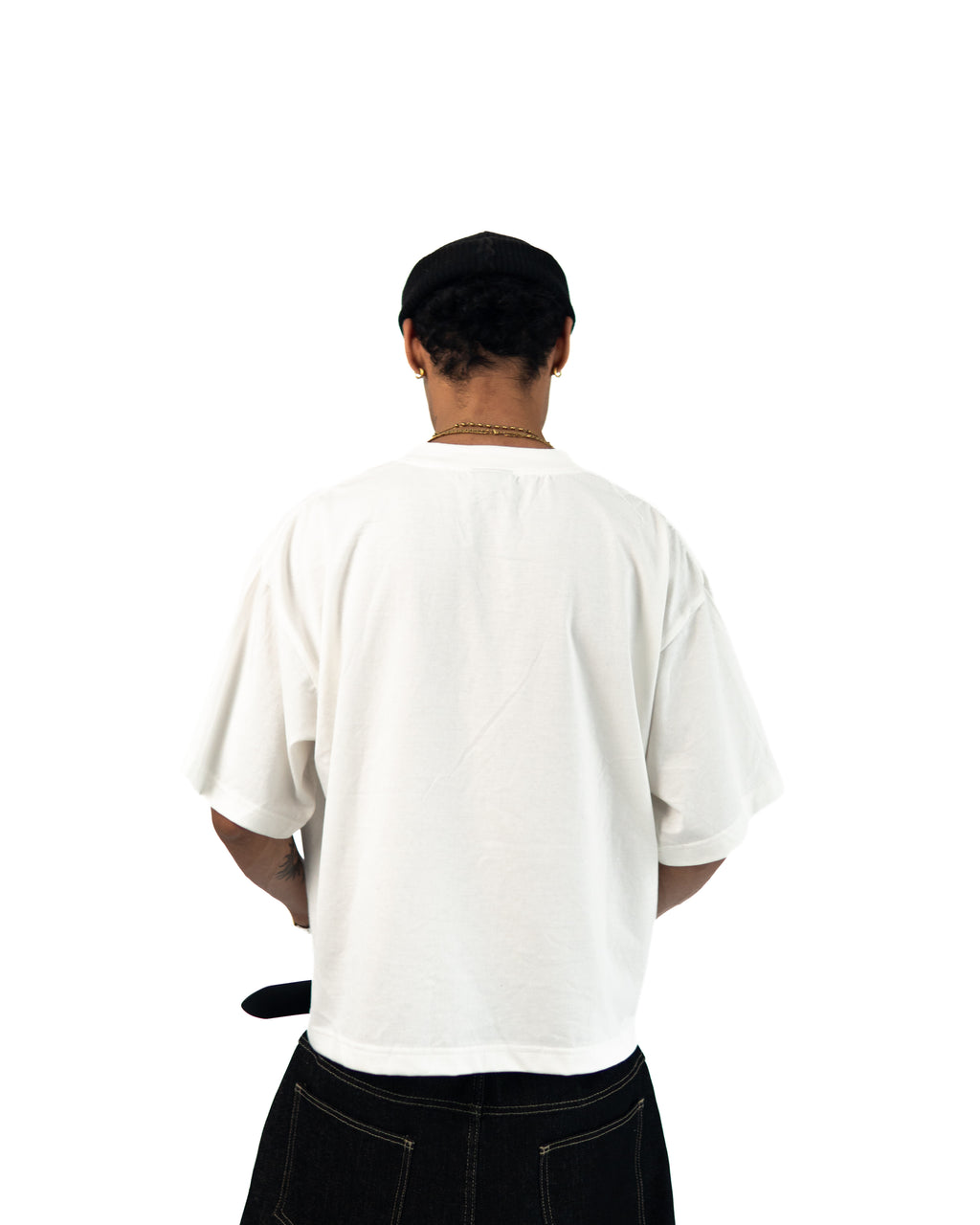 YELLOW VISUXL LOGO BOXY TEE WHITE