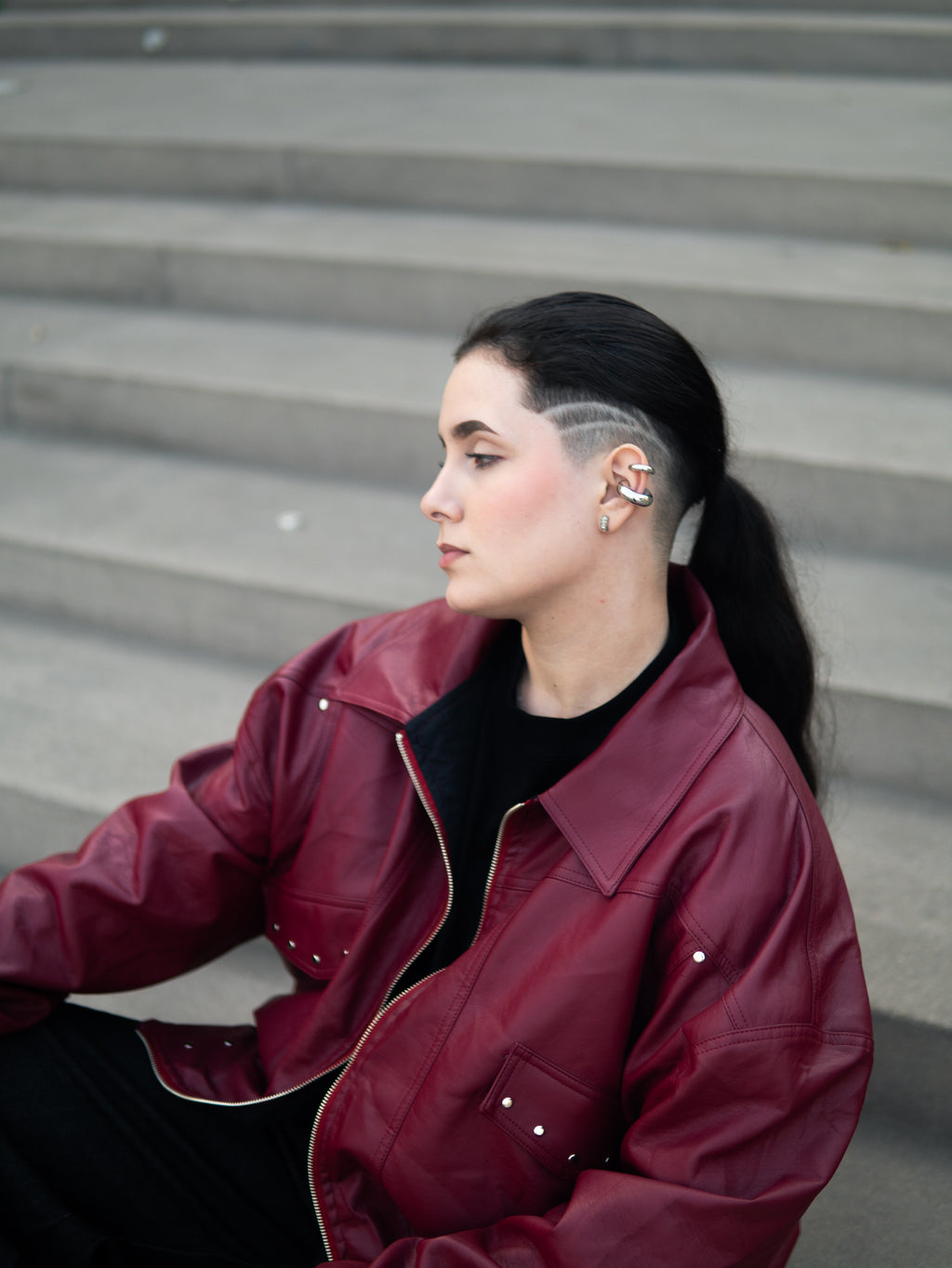 RIVET VINE LEATHER JACKET
