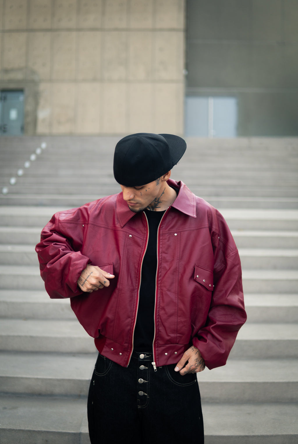 RIVET VINE LEATHER JACKET