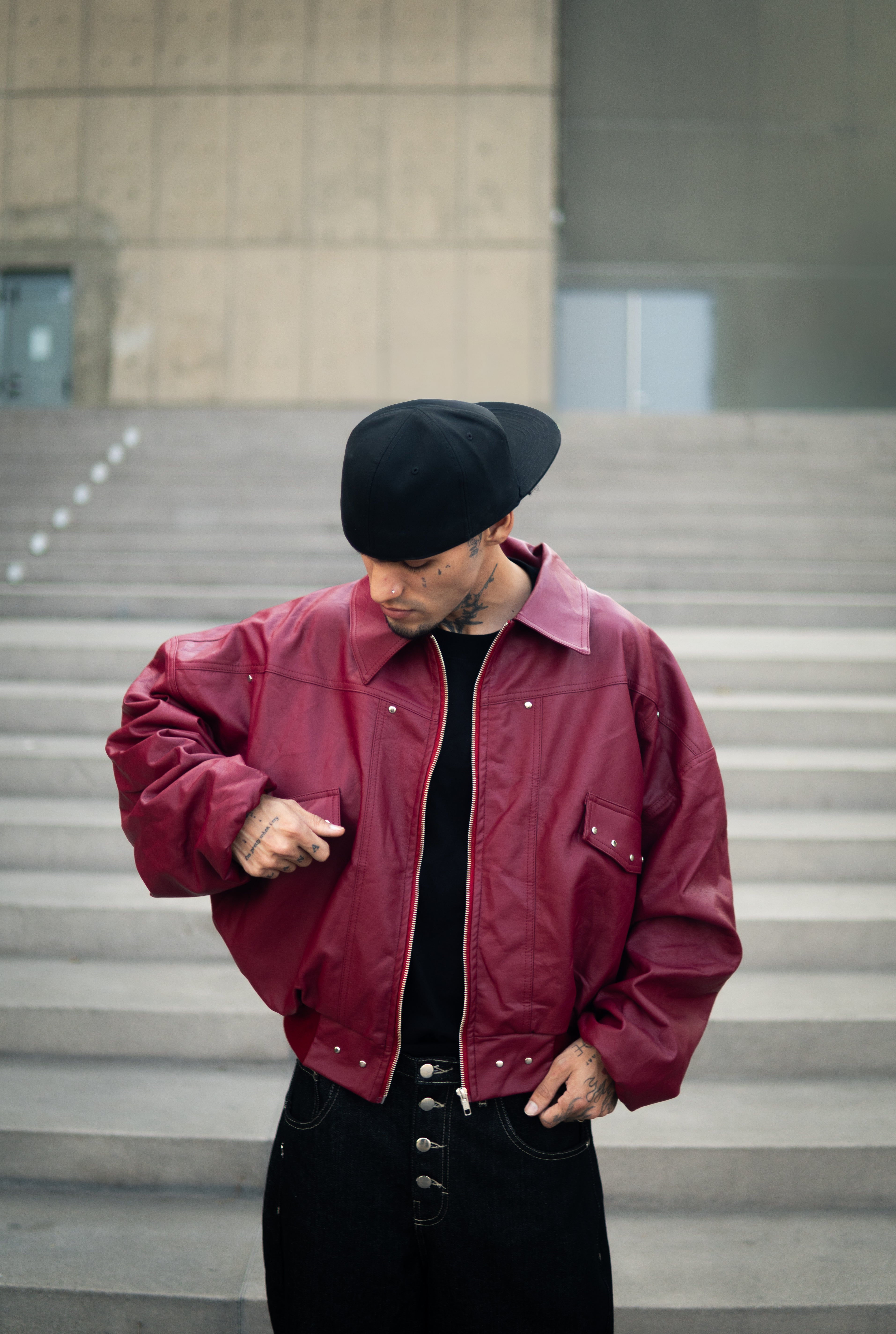 RIVET VINE LEATHER JACKET