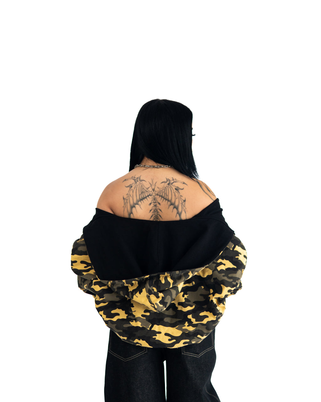 YELLOW CAMO ZIP-HOODIE REVERSIBLE