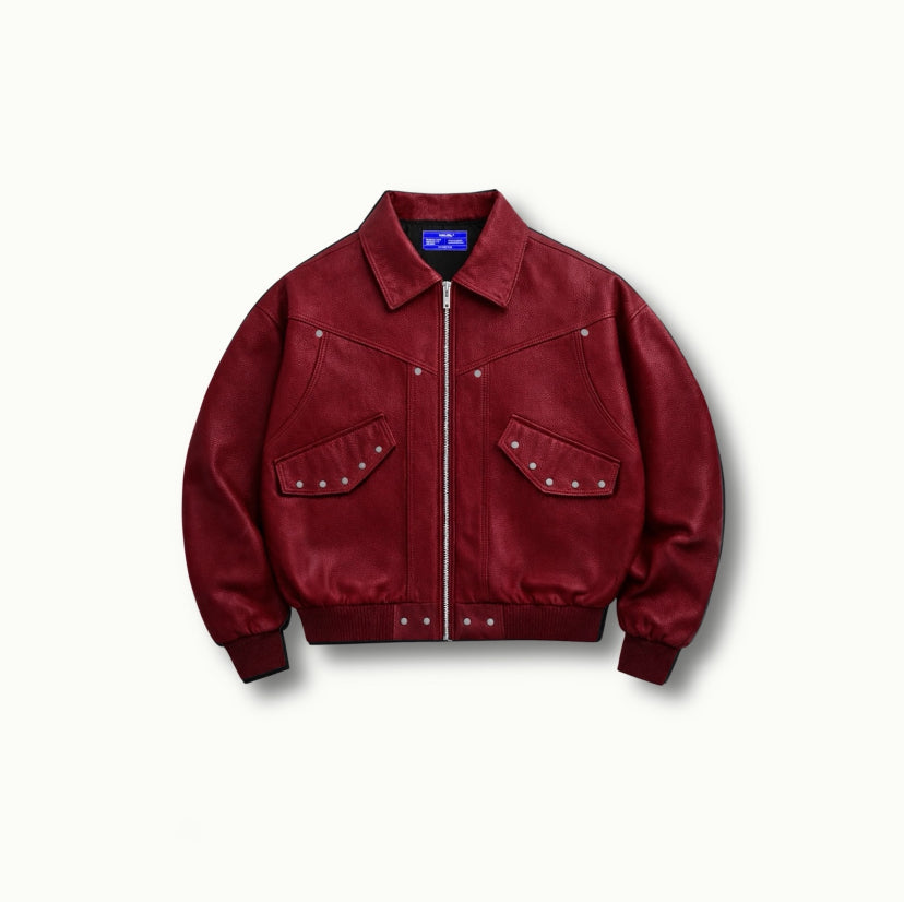 RIVET VINE LEATHER JACKET